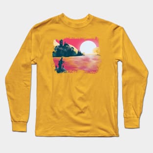 Sunset and fishing view landscape Long Sleeve T-Shirt